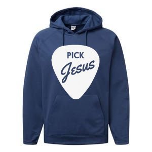 ChristianiTees Guitar Pick Jesus Performance Fleece Hoodie