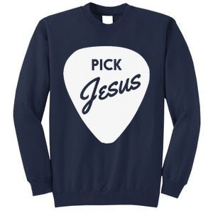 ChristianiTees Guitar Pick Jesus Tall Sweatshirt