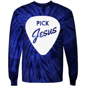 ChristianiTees Guitar Pick Jesus Tie-Dye Long Sleeve Shirt