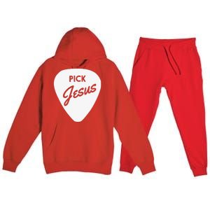 ChristianiTees Guitar Pick Jesus Premium Hooded Sweatsuit Set