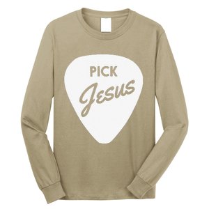 ChristianiTees Guitar Pick Jesus Long Sleeve Shirt