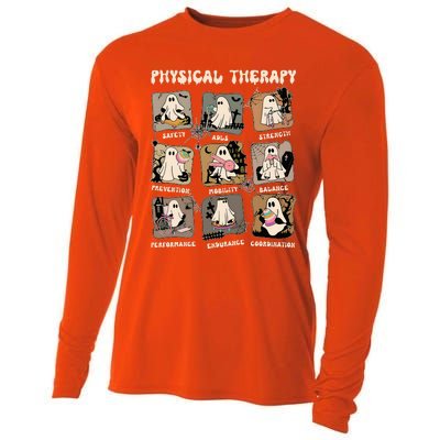 Cute Ghost Physical Therapy Pt Physical Therapist Halloween Cooling Performance Long Sleeve Crew