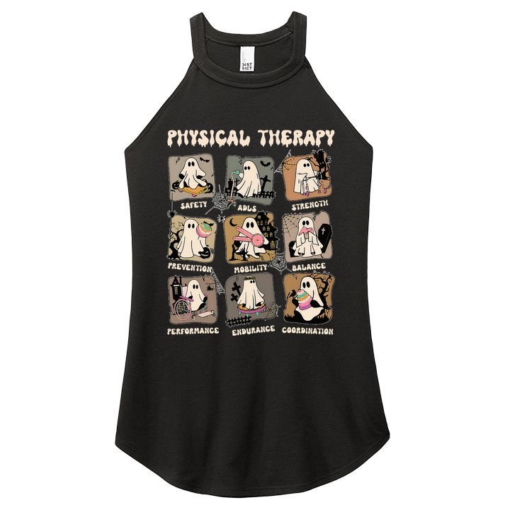 Cute Ghost Physical Therapy Pt Physical Therapist Halloween Women's Perfect Tri Rocker Tank