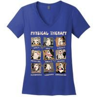 Cute Ghost Physical Therapy Pt Physical Therapist Halloween Women's V-Neck T-Shirt