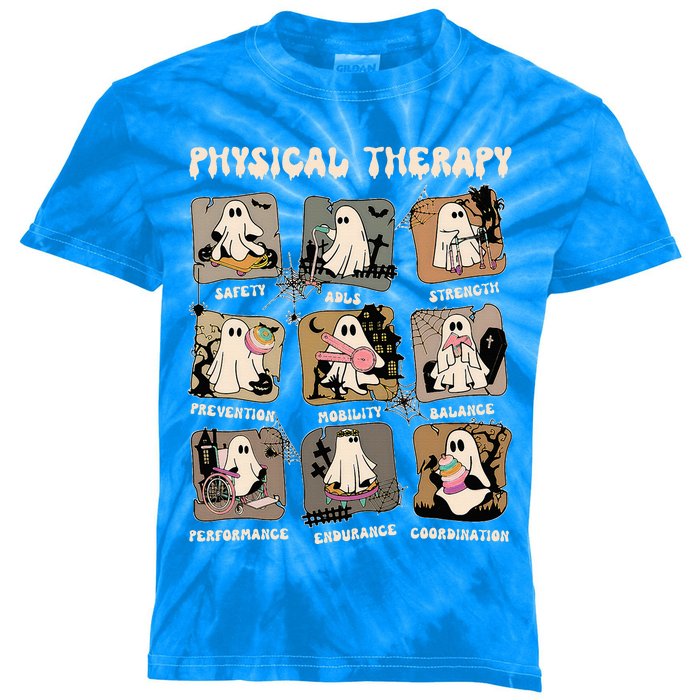 Cute Ghost Physical Therapy Pt Physical Therapist Halloween Kids Tie-Dye T-Shirt