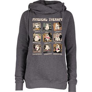 Cute Ghost Physical Therapy Pt Physical Therapist Halloween Womens Funnel Neck Pullover Hood