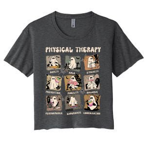 Cute Ghost Physical Therapy Pt Physical Therapist Halloween Women's Crop Top Tee