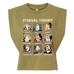 Cute Ghost Physical Therapy Pt Physical Therapist Halloween Garment-Dyed Women's Muscle Tee