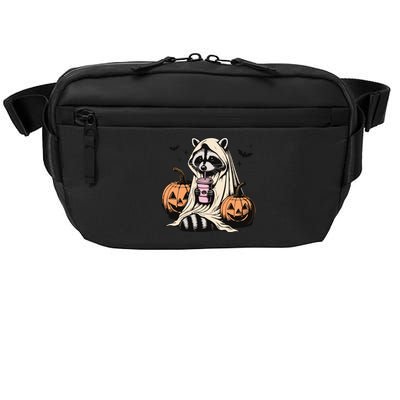 Cute Ghost Pumpkin Halloween Raccoon Costume Raccoon Lovers Crossbody Pack