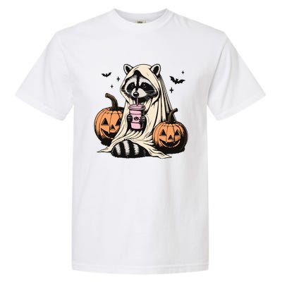 Cute Ghost Pumpkin Halloween Raccoon Costume Raccoon Lovers Garment-Dyed Heavyweight T-Shirt