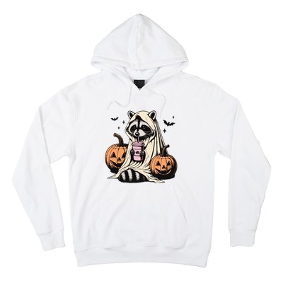 Cute Ghost Pumpkin Halloween Raccoon Costume Raccoon Lovers Hoodie