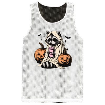 Cute Ghost Pumpkin Halloween Raccoon Costume Raccoon Lovers Mesh Reversible Basketball Jersey Tank