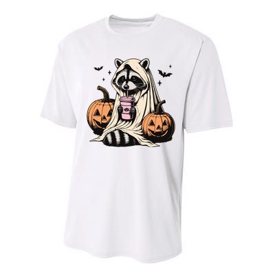 Cute Ghost Pumpkin Halloween Raccoon Costume Raccoon Lovers Performance Sprint T-Shirt