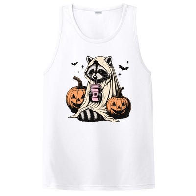 Cute Ghost Pumpkin Halloween Raccoon Costume Raccoon Lovers PosiCharge Competitor Tank