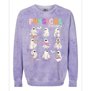 Cute Ghost Physical Therapy Pt Physical Therapist Halloween Colorblast Crewneck Sweatshirt