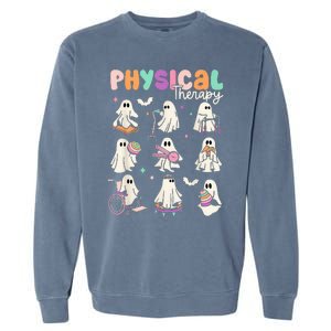 Cute Ghost Physical Therapy Pt Physical Therapist Halloween Garment-Dyed Sweatshirt