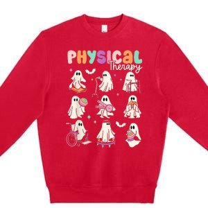 Cute Ghost Physical Therapy Pt Physical Therapist Halloween Premium Crewneck Sweatshirt