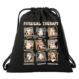 Cute Ghost Physical Therapy PT Physical Therapist Halloween Drawstring Bag