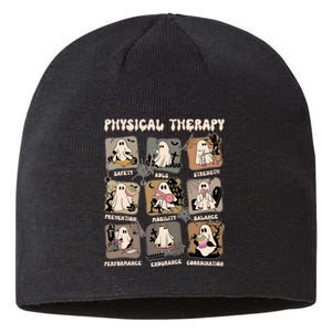 Cute Ghost Physical Therapy PT Physical Therapist Halloween Sustainable Beanie