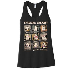 Cute Ghost Physical Therapy PT Physical Therapist Halloween Women's Racerback Tank