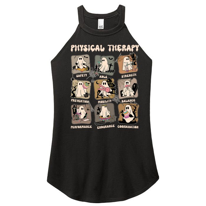 Cute Ghost Physical Therapy PT Physical Therapist Halloween Women's Perfect Tri Rocker Tank