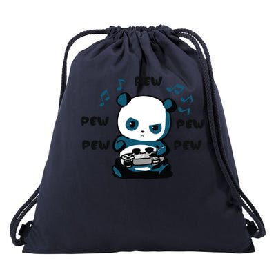 Cute Gaming Panda Pew Gamer For Boys Girls Video Game Gift Great Gift Drawstring Bag