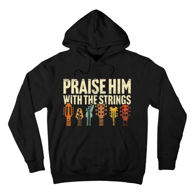 Christian Guitar Praise Him With Strings Worship Music Team Hoodie