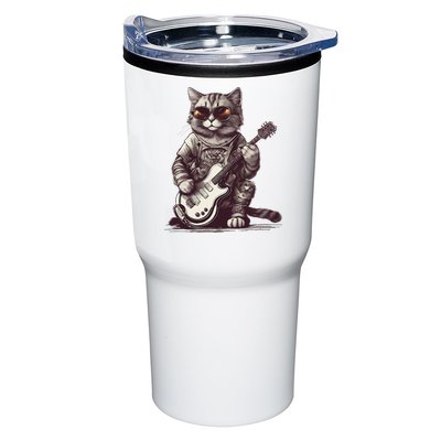 Cool Guitar Playing Cat with Glasses Band Rock Guitar Tumbler