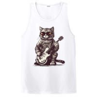 Cool Guitar Playing Cat with Glasses Band Rock Guitar PosiCharge Competitor Tank