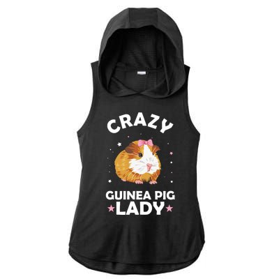 Crazy Guinea Pig Lady Ladies PosiCharge Tri-Blend Wicking Draft Hoodie Tank