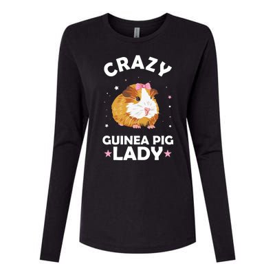 Crazy Guinea Pig Lady Womens Cotton Relaxed Long Sleeve T-Shirt