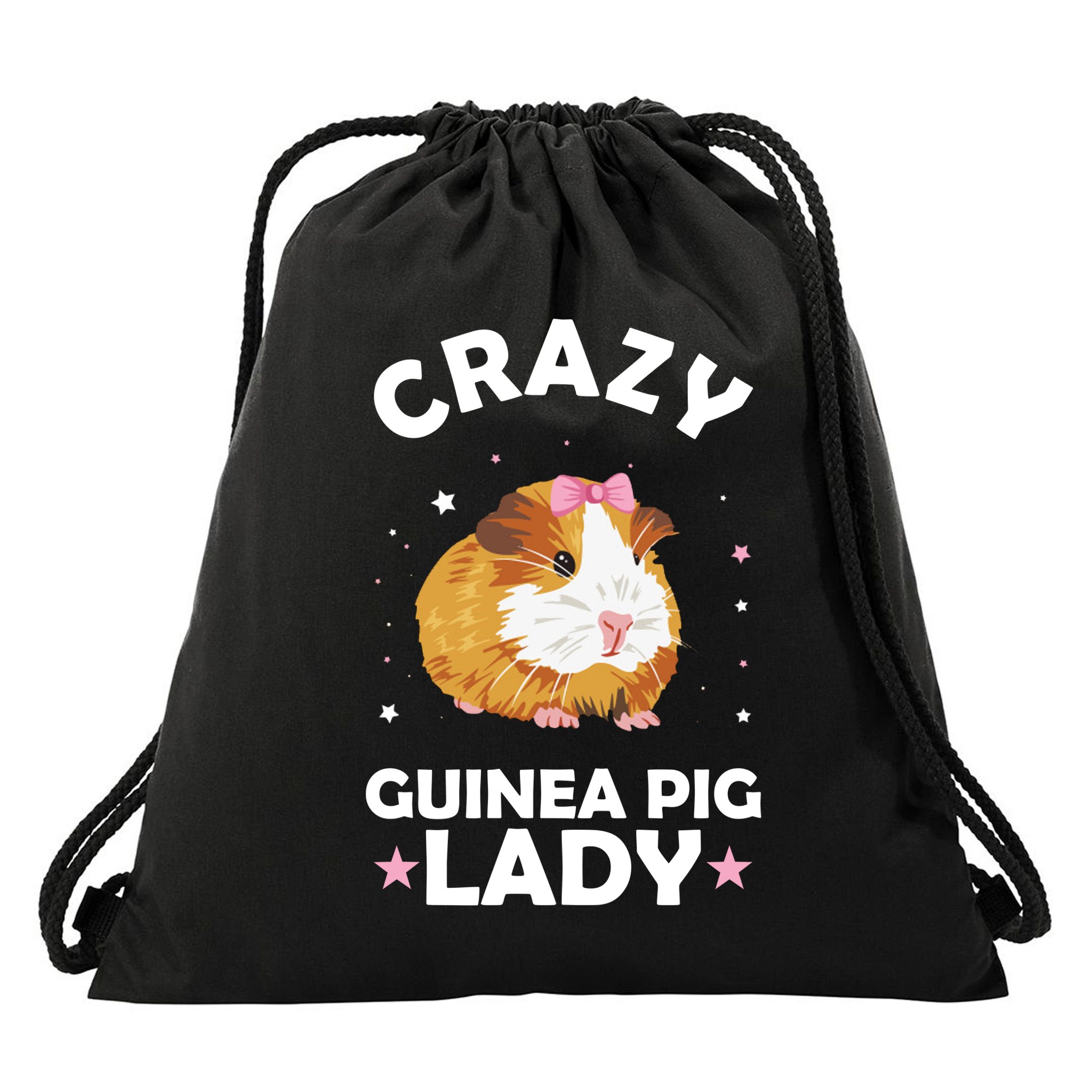 Crazy Guinea Pig Lady Drawstring Bag
