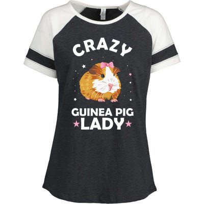 Crazy Guinea Pig Lady Enza Ladies Jersey Colorblock Tee