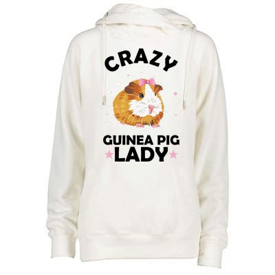 Crazy Guinea Pig Lady Womens Funnel Neck Pullover Hood