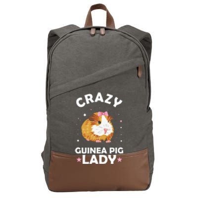 Crazy Guinea Pig Lady Cotton Canvas Backpack