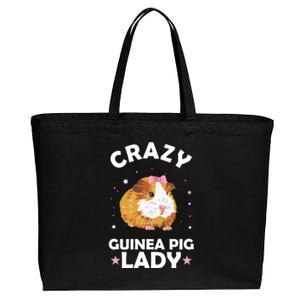 Crazy Guinea Pig Lady Cotton Canvas Jumbo Tote