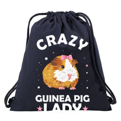 Crazy Guinea Pig Lady Drawstring Bag