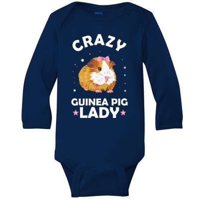 Crazy Guinea Pig Lady Baby Long Sleeve Bodysuit