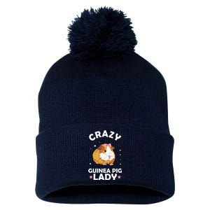 Crazy Guinea Pig Lady Pom Pom 12in Knit Beanie