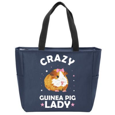 Crazy Guinea Pig Lady Zip Tote Bag