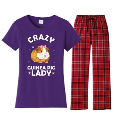 Crazy Guinea Pig Lady Women's Flannel Pajama Set