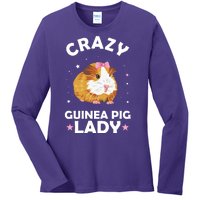 Crazy Guinea Pig Lady Ladies Long Sleeve Shirt