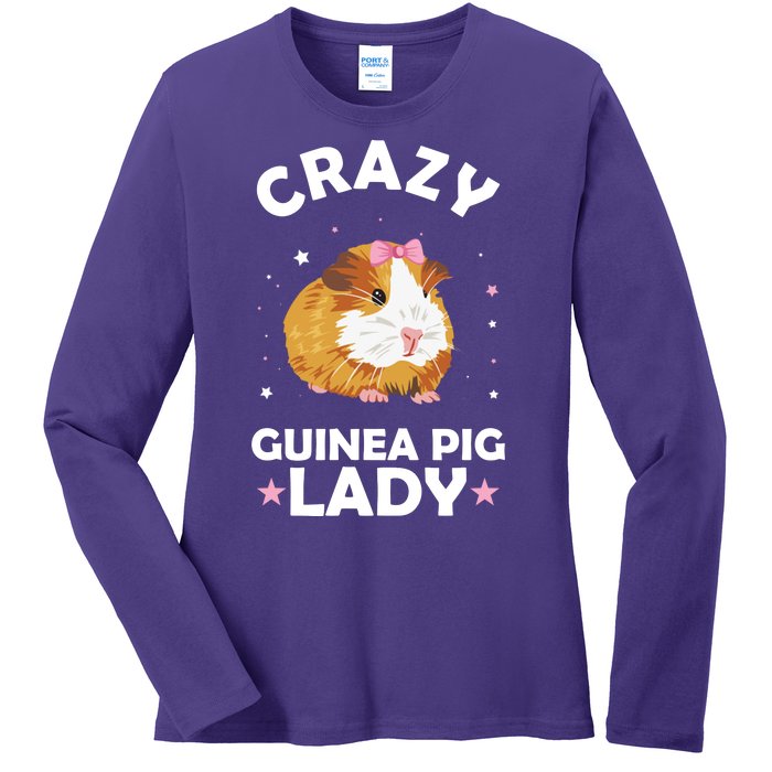 Crazy Guinea Pig Lady Ladies Long Sleeve Shirt