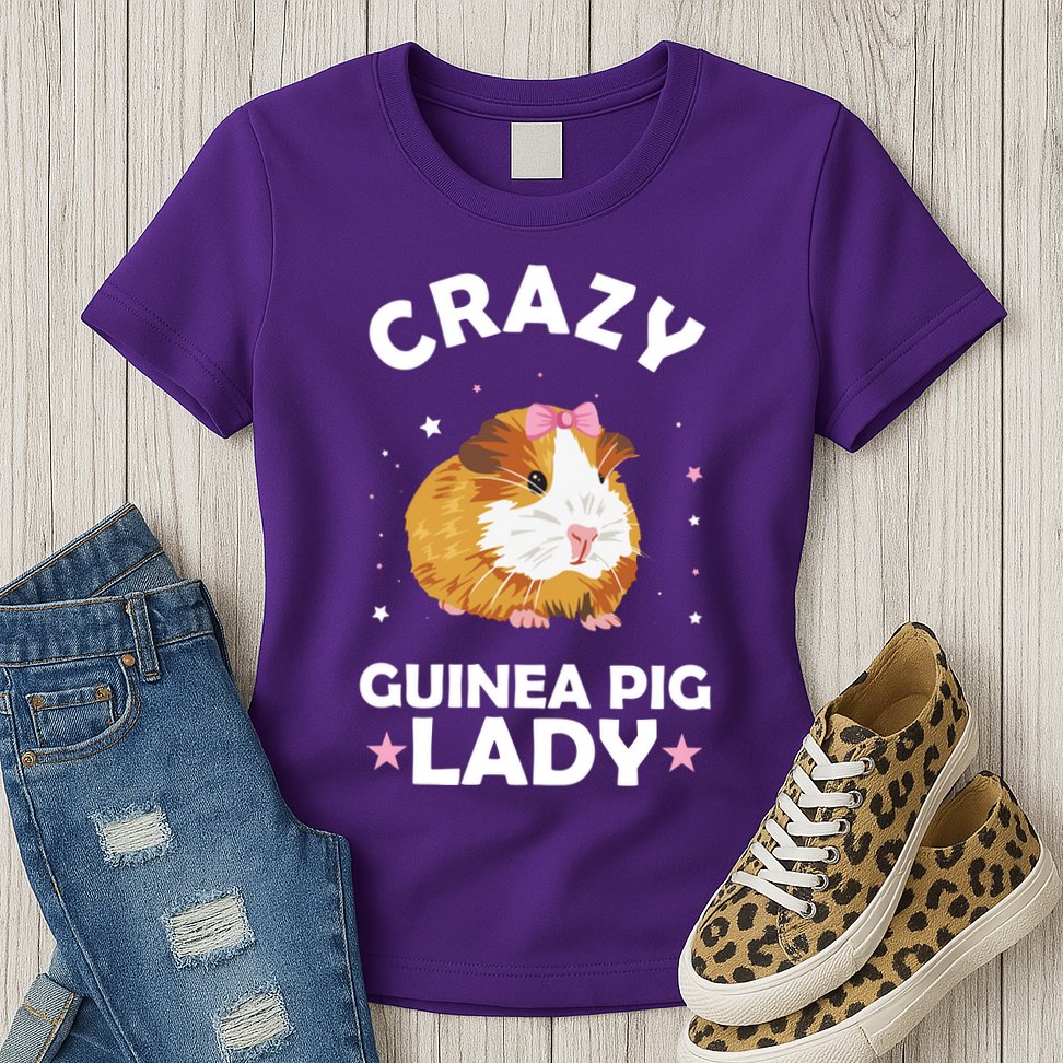 Crazy Guinea Pig Lady Womens T-Shirt