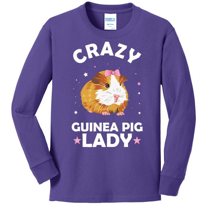 Crazy Guinea Pig Lady Kids Long Sleeve Shirt