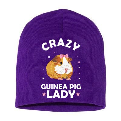 Crazy Guinea Pig Lady Short Acrylic Beanie