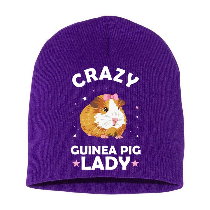 Crazy Guinea Pig Lady Short Acrylic Beanie