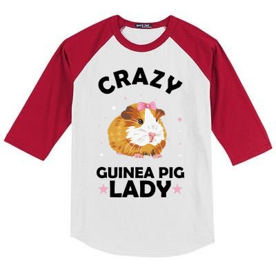 Crazy Guinea Pig Lady Kids Colorblock Raglan Jersey