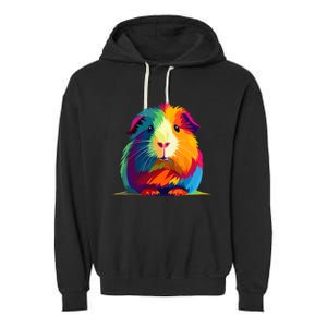 Cute Guinea Pig Rainbow Design For Guinea Pig Lovers Garment-Dyed Fleece Hoodie