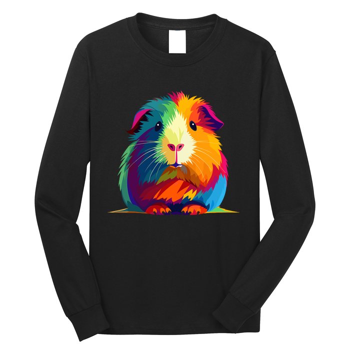 Cute Guinea Pig Rainbow Design For Guinea Pig Lovers Long Sleeve Shirt